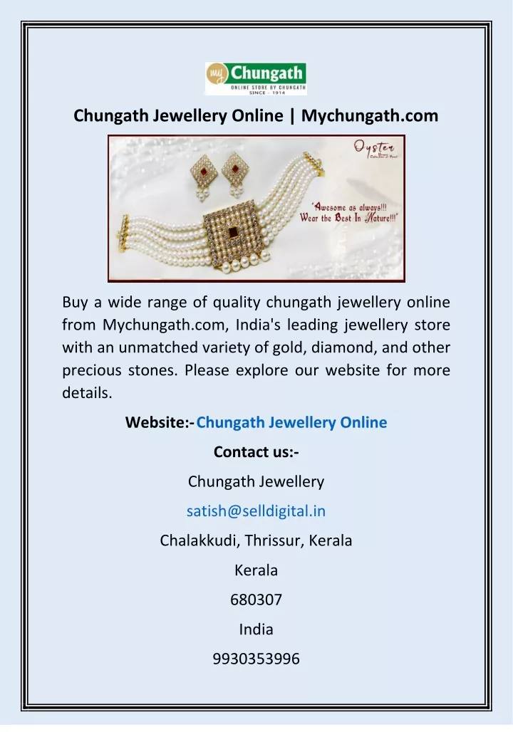 chungath jewellery online mychungath com