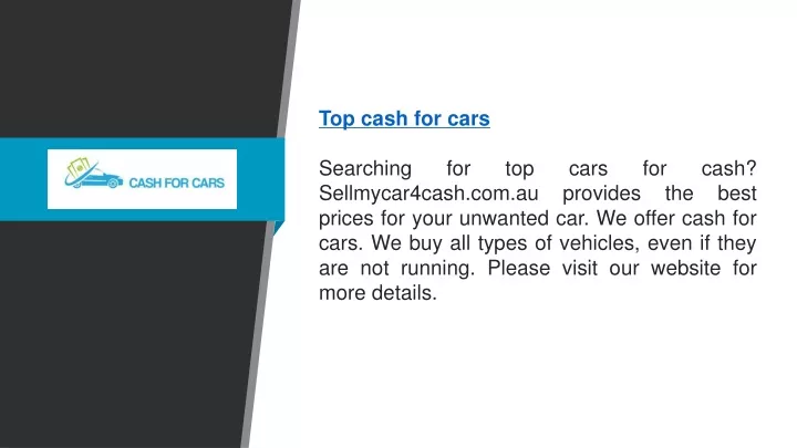 top cash for cars searching for top cars for cash