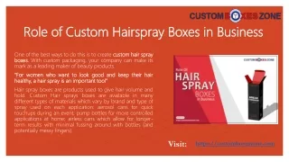 role of custom hairspray boxes in business