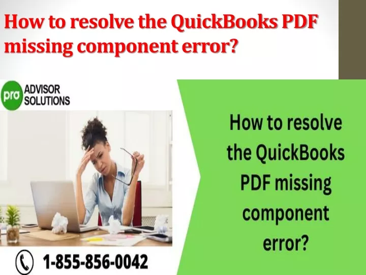 how to resolve the quickbooks pdf missing component error