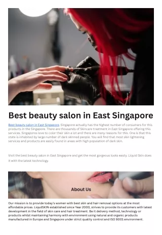 Best beauty salon in East Singapore