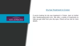 Dry Eye Treatment in Croton | Hudsoneyescroton.com