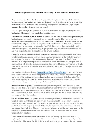 what things need to be done for purchasing