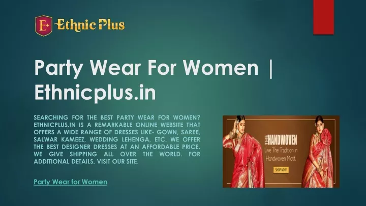 party wear for women ethnicplus in