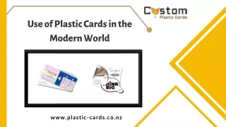 Use of Plastic Cards in the Modern World