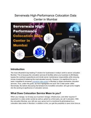 serverwala high performance colocation data