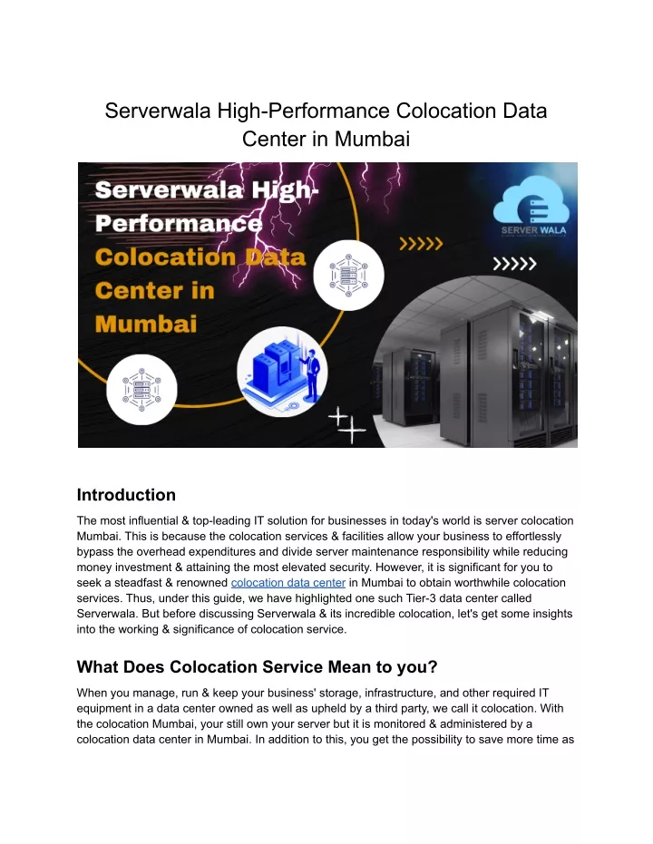 serverwala high performance colocation data