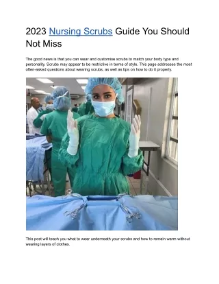 2023 nursing scrubs guide you should not miss