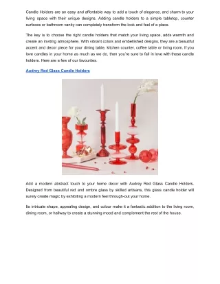 Candle Holders to Brighten up Your Home