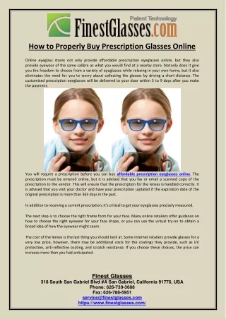 How to Properly Buy Prescription Glasses Online