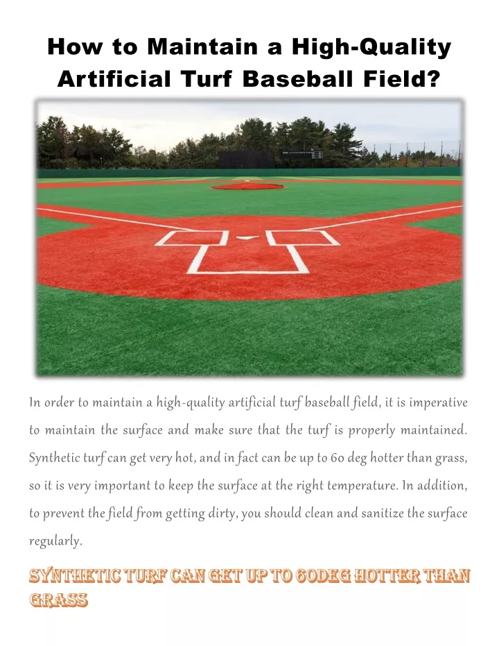 how to maintain a high quality artificial turf