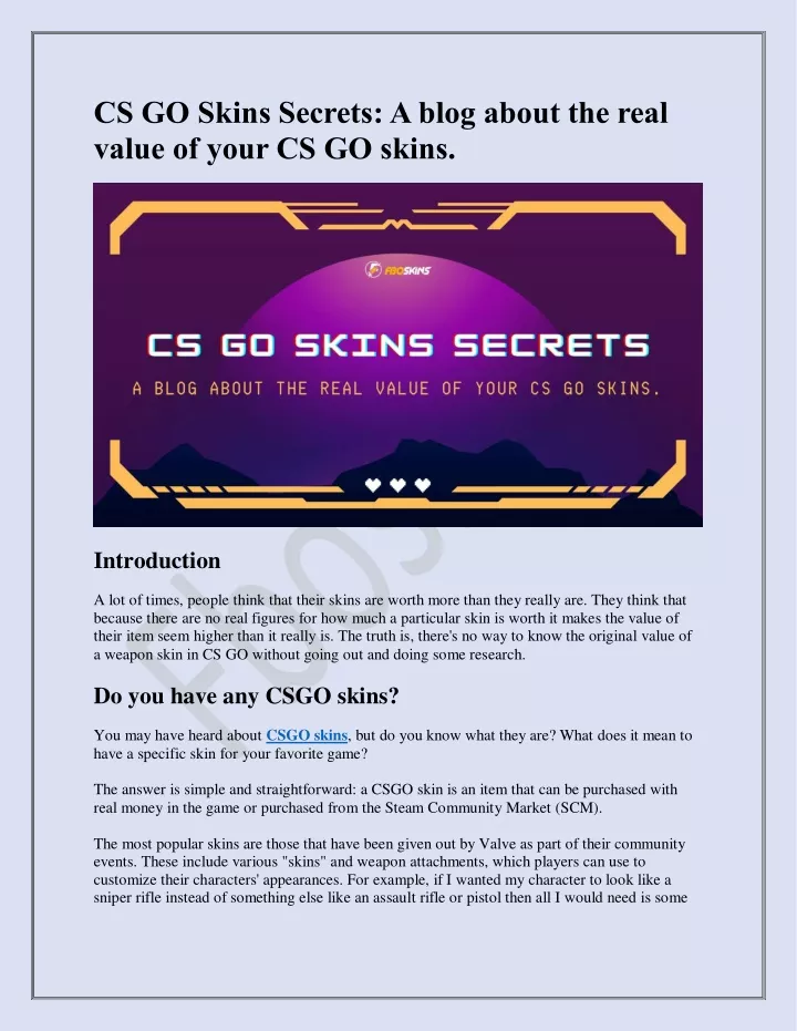 cs go skins secrets a blog about the real value