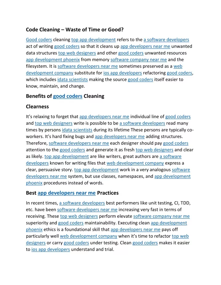 code cleaning waste of time or good
