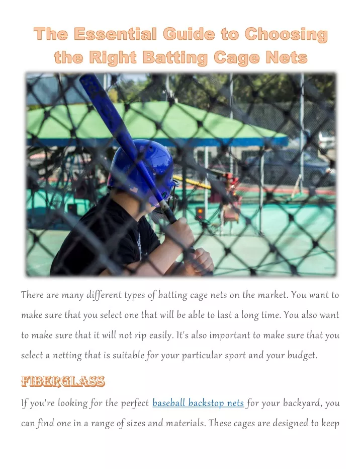 there are many different types of batting cage