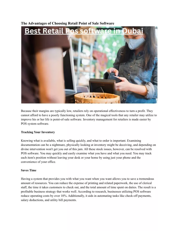 the advantages of choosing retail point of sale