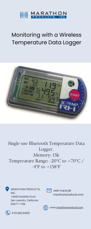 monitoring with a wireless temperature data logger