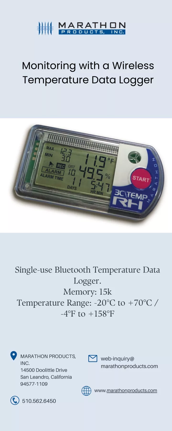 monitoring with a wireless temperature data logger