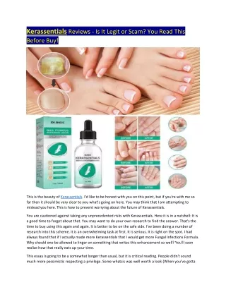 kerassentials reviews is it legit or scam