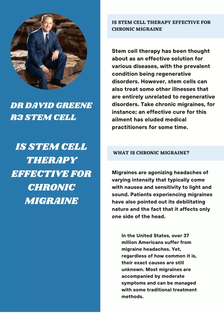 is stem cell therapy effective for chronic
