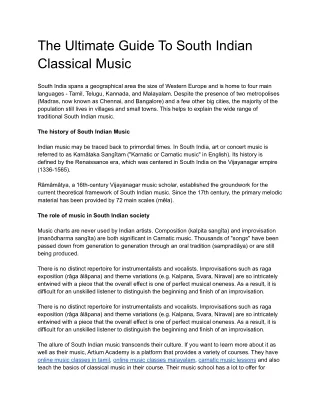 The Ultimate Guide To South Indian Classical Music