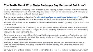 why shein package says delivered but not here_
