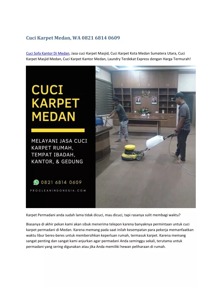 cuci karpet medan wa 0821 6814 0609