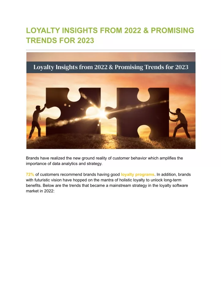 loyalty insights from 2022 promising trends