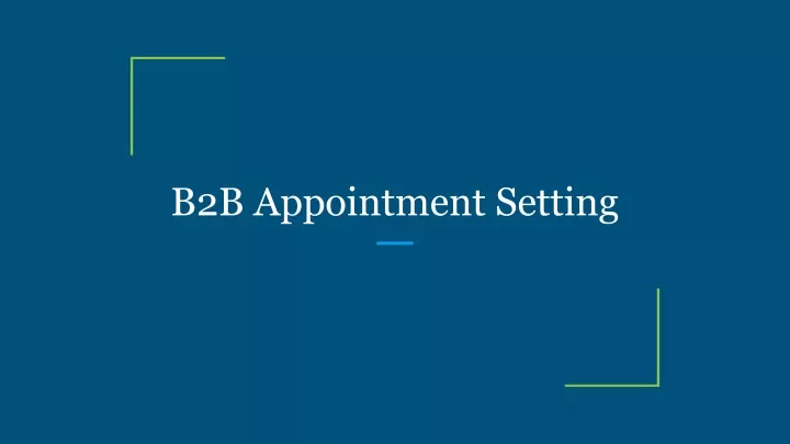 b2b appointment setting