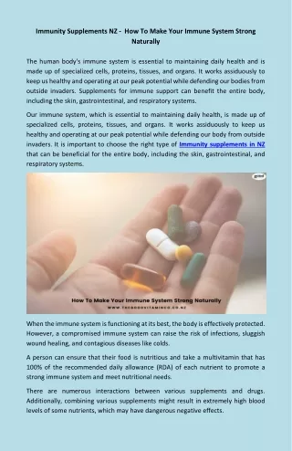 immunity supplements nz how to make your immune