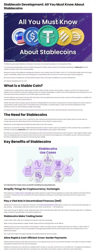Stablecoin Development  All You Must Know About Stablecoins