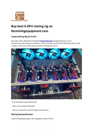 Buy best 6 GPU mining rig on btcminingequipment.com