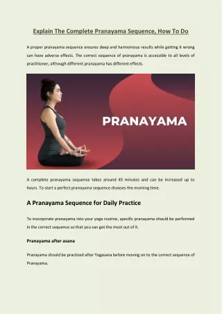 explain the complete pranayama sequence how to do