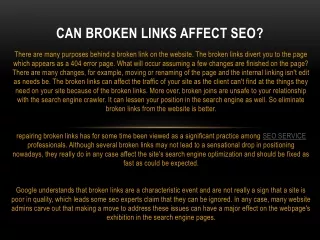 can broken links affect seo