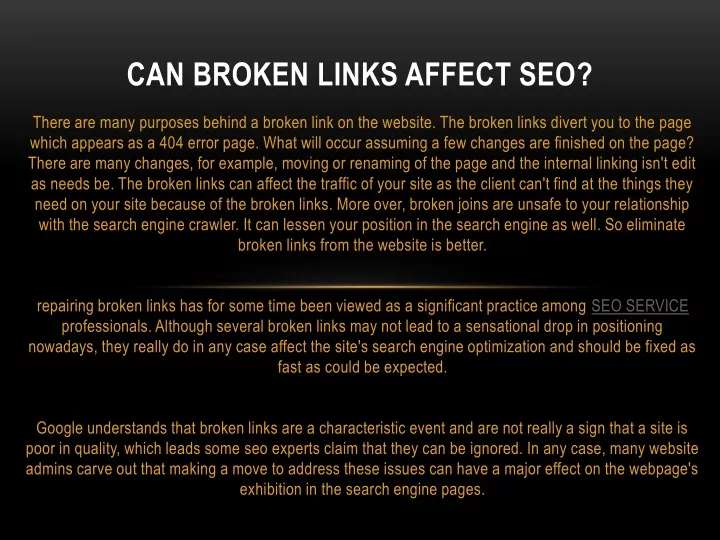 can broken links affect seo