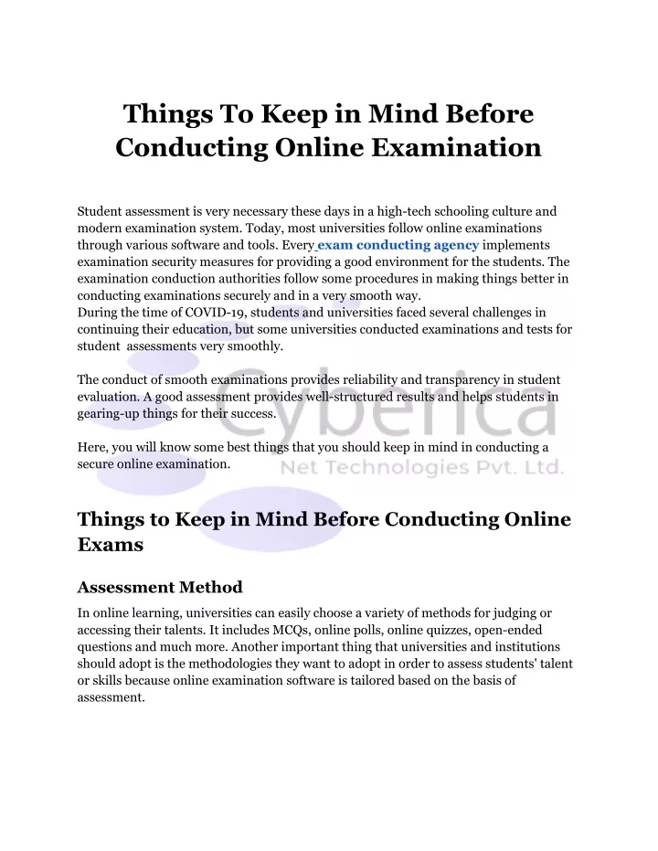 things to keep in mind before conducting online