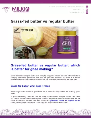 grass fed butter vs regular butter fed butter