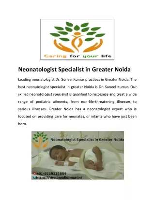 Neonatologist Specialist in Greater Noida