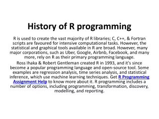 History of R programming