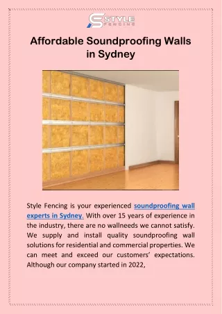 Affordable Soundproofing Walls in Sydney