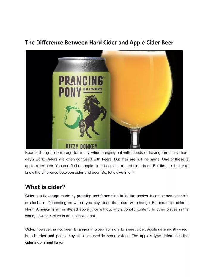 the difference between hard cider and apple cider