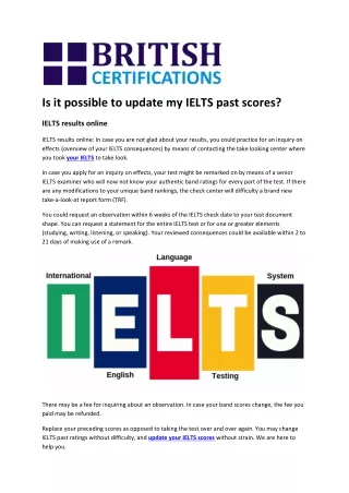 Is it possible to update my IELTS past scores?