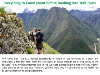 Everything to Know about Before Booking Inca Trail Tours