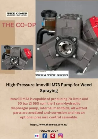 High-Pressure Imovilli M73 Pump For Weed Spraying - THE CO-OP