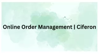 Online Order Management _ Ciferon