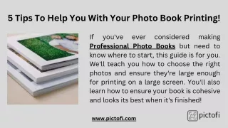 Photo Book Printing - Pictofi