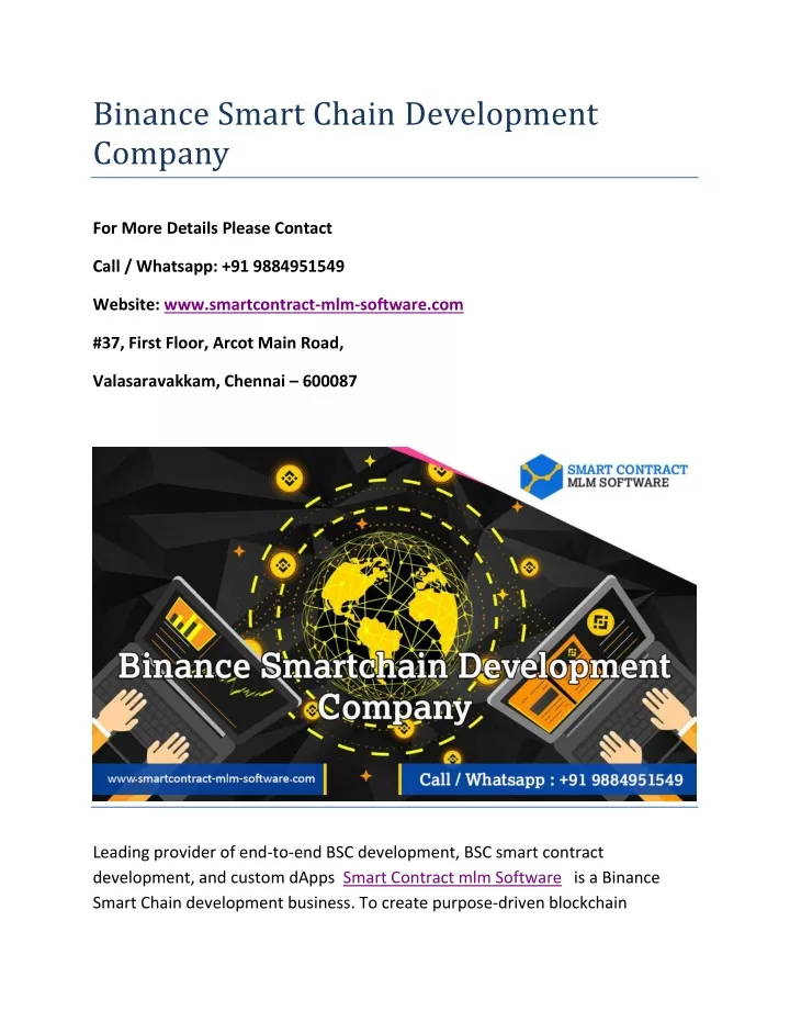 binance smart chain development company