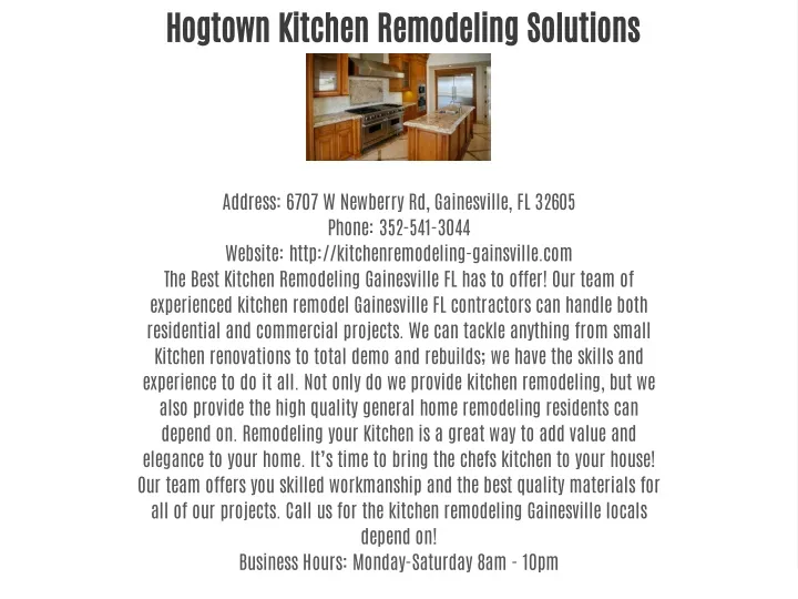 hogtown kitchen remodeling solutions