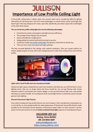 importance of low profile ceiling light