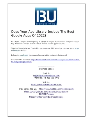 does your app library include the best google