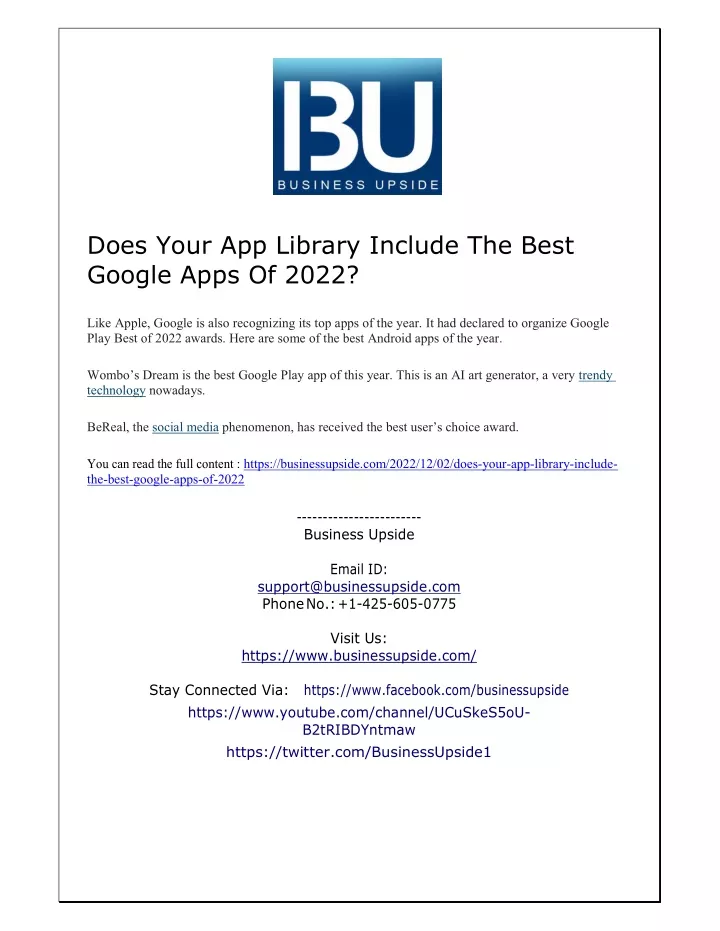 does your app library include the best google